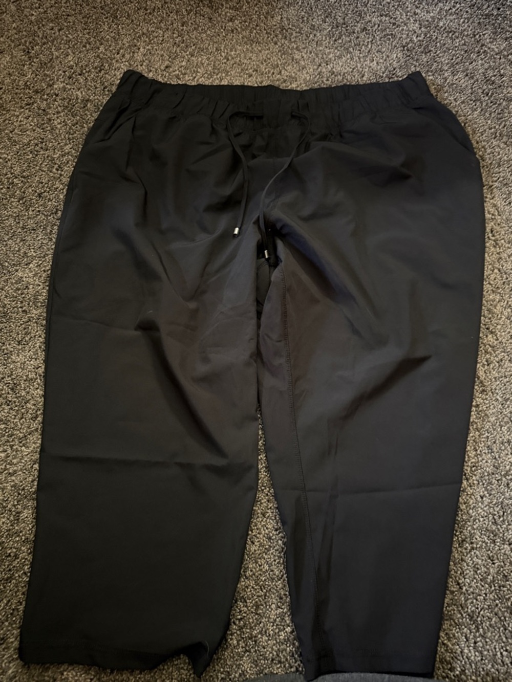 CJ Banks Black Pull-On Capris with Drawstring